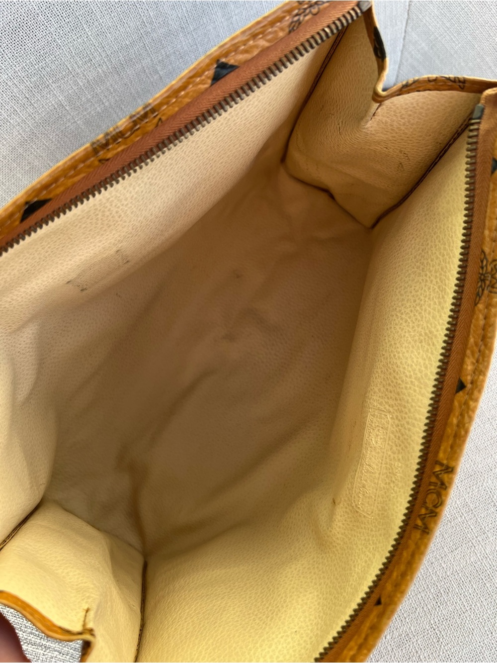 MCM Visetos Leather Vintage Clutch Hand Bag Purse Brown - Picture 14 of 16